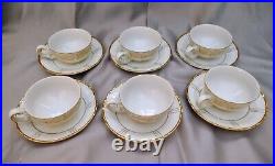 Seyei Fine China 17 pc. Tea Set in Pure White with 24K Gold Accents