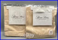 Sferra Bros. Set Of 8 Acanthus Pure Linen Napkins 22x22 Color Parchment Italy
