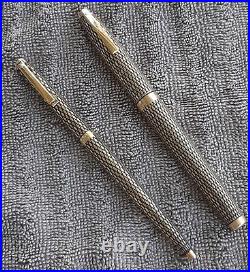 Sheaffer Diamond Pattern 14k G. F. Marker and Ballpoint Pen Set Perfect Shape