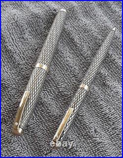 Sheaffer Diamond Pattern 14k G. F. Marker and Ballpoint Pen Set Perfect Shape