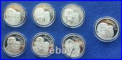 Silver Shield DISOBEY FULL SET of 7 Mini Mintage Golden State. 999 PURE SILVER