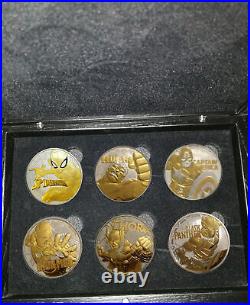 Silver Superhero 1 Oz. 999 24k Gilded Nine Coin Set
