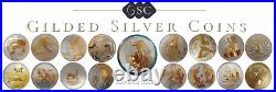 Silver Superhero 1 Oz. 999 24k Gilded Nine Coin Set