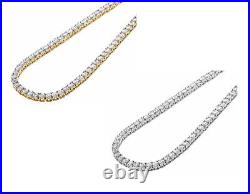 Single Row Illusion Set 1.25 CT Diamond Tennis Chain Necklace YellowithWhite Go