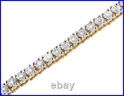 Single Row Illusion Set 1.25 CT Diamond Tennis Chain Necklace YellowithWhite Go