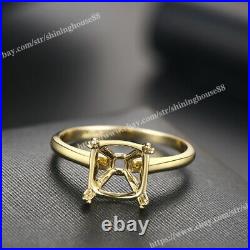 Solid 10K Yellow Gold Perfect Semi Mount Ring Cushion Cut 10x10mm Handcrafted