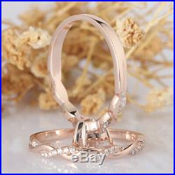 Solid 10k Rose Pure Gold Engagement Twisted Ring Bridal Set 1.50 Carat Dimaond