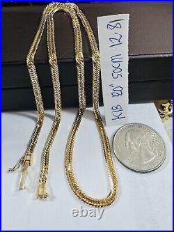 Solid K18 18K Japan Gold 12 Cut Kihei Chain Necklace 50cm 20 long 3.5mm 12.8g