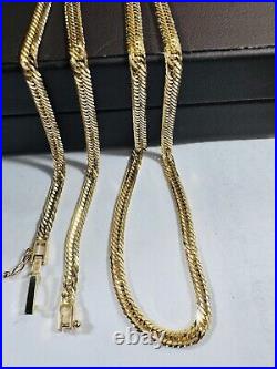 Solid K18 18K Japan Gold 12 Cut Kihei Chain Necklace 50cm 20 long 3.5mm 12.8g