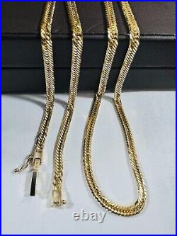 Solid K18 18K Japan Gold 12 Cut Kihei Chain Necklace 50cm 20 long 3.5mm 12.8g