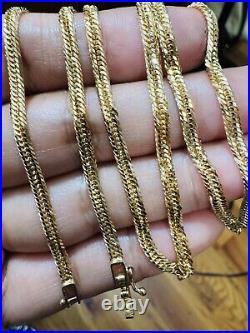 Solid K18 18K Japan Gold 12 Cut Kihei Chain Necklace 50cm 20 long 3.5mm 12.8g