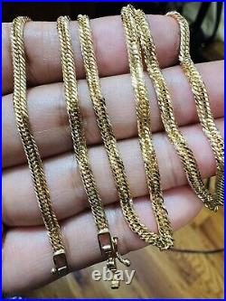 Solid K18 18K Japan Gold 12 Cut Kihei Chain Necklace 50cm 20 long 3.5mm 12.8g