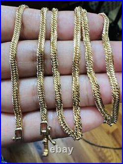 Solid K18 18K Japan Gold 12 Cut Kihei Chain Necklace 50cm 20 long 3.5mm 12.8g