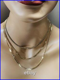 Solid K18 18K Japan Gold 12 Cut Kihei Chain Necklace 50cm 20 long 3.5mm 12.8g