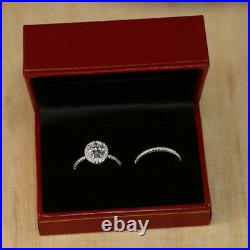 Solitaire 2.70 Ct Diamond Ring Size 7 6 5.5 14K Pure White Gold Wedding Band Set