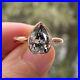 Solitaire Bezel Set Gray Moissanite Engagement Ring Pear Cut Wedding Jewelry Her