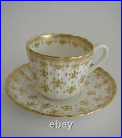 Spode Fleur De Lys Gold Three Perfect Sets Bone China Cups And Saucers Y8063