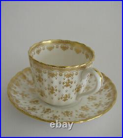 Spode Fleur De Lys Gold Three Perfect Sets Bone China Cups And Saucers Y8063