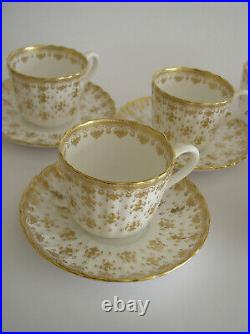Spode Fleur De Lys Gold Three Perfect Sets Bone China Cups And Saucers Y8063