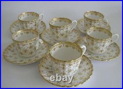 Spode Fleur De Lys Gold Three Perfect Sets Bone China Cups And Saucers Y8063