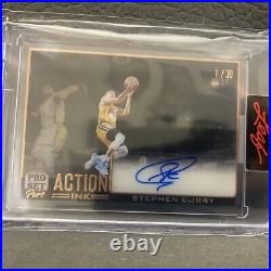 Stephen Curry Auto-GOLD SSP /30? 2023 Leaf Pro Set-Pure Action Ink-Warriors