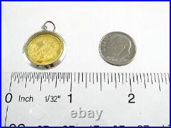 Sterling Silver Setting. 999 Pure Gold Lucky Dragon Coin Charm or Pendant 4.7g