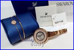 Swarovski Crystalline Pure Watch 34mm WithGinger Bangle Set ROS NEW 5297166