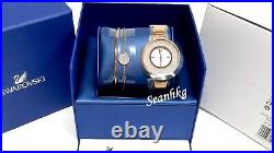 Swarovski Crystalline Pure Watch 34mm WithGinger Bangle Set ROS NEW 5297166