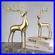 Sziqiqi Reindeer Figurine Statues Deluxe Set of 2, Christmas Deer Pure Copper He