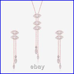 TOUCH925 Pure Sterling Silver Gilded Petal Harmony Necklace Set for Women NS55
