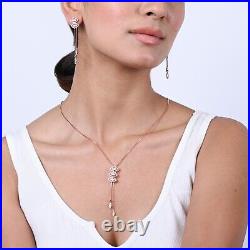 TOUCH925 Pure Sterling Silver Gilded Petal Harmony Necklace Set for Women NS55