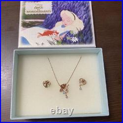 Take Up Pure Disney Alice in Wonderland Necklace Earrings Set K10 Opal Ruby