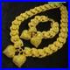 Thai Gold 24k Solid Yellow Chain Pendant Set Gift Bracelet 6.5Necklace 18