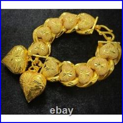 Thai Gold 24k Solid Yellow Chain Pendant Set Gift Necklace 18 Bracelet 6 in