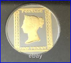 The Penny Black 175th Anniversary Stamp & 1/10th Oz Pure Gold Coin Set Rare Set