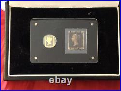 The Penny Black 175th Anniversary Stamp & 1/10th Oz Pure Gold Coin Set Rare Set