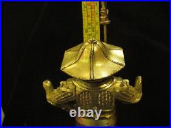 Tibet Pure Purple Bronze 24K Gold Guan Ping Zhou Cang Guan Gong warrior God Set