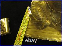 Tibet Pure Purple Bronze 24K Gold Guan Ping Zhou Cang Guan Gong warrior God Set