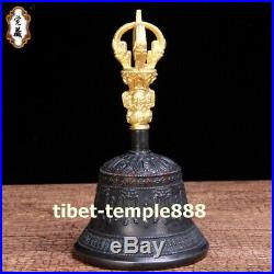Tibetan buddhism pure Bronze gold Vajra-pestle Dorje Vajra Bell xiangmo-chu set