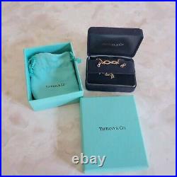 Tiffany & Co Infinity Double Chain + Earring Set 18k Solid Real Gold Authentic