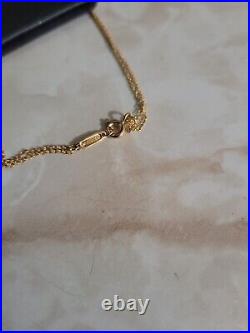 Tiffany & Co Infinity Double Chain + Earring Set 18k Solid Real Gold Authentic