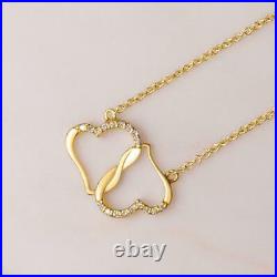To My Wife Life is Perfect Eternal Love 10k Solid Gold Heart Necklace w Pavé Set