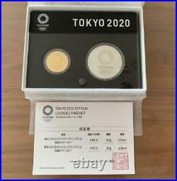 Tokyo Olympics 2020 Pure Gold Sterling Silver Medallion Set