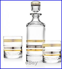 Top Shelf Pure Platinum and Gold 3-Piece Whiskey Set