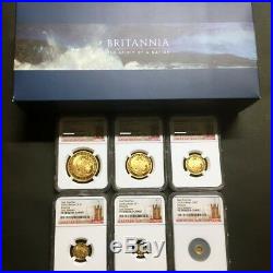 UK 2018 Great Britain Britannia Premium 6-Coin Gold Proof Set NGC PF70UC Perfect