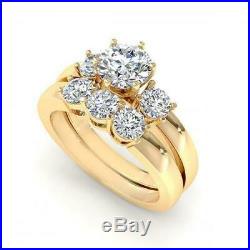 UNIQUE 1.55CT Natural DIAMONDS I/SI1 Bridal Set, PURE 14KT Yellow Gold, 6355.00