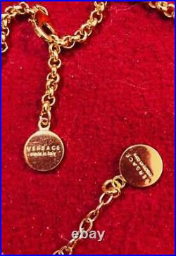 VERSACE NECKLACE AND BRACELET SET MEDUSA RHINESTONE GOLD TONE Perfect set