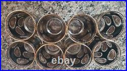 VIntage American Coin Black with gold trim & coins set of 8 perfect highball glass
