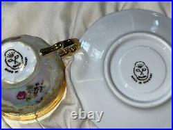 VTG 1940s 15 PC BAVARIA GERMANY GOLD PORCELAIN CHINA TEA SET FOR 5 PERFECT RARE
