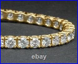Valentine Gift 3mm Classic Tennis Bracelet Moissanite Set 14K Yellow Gold Over